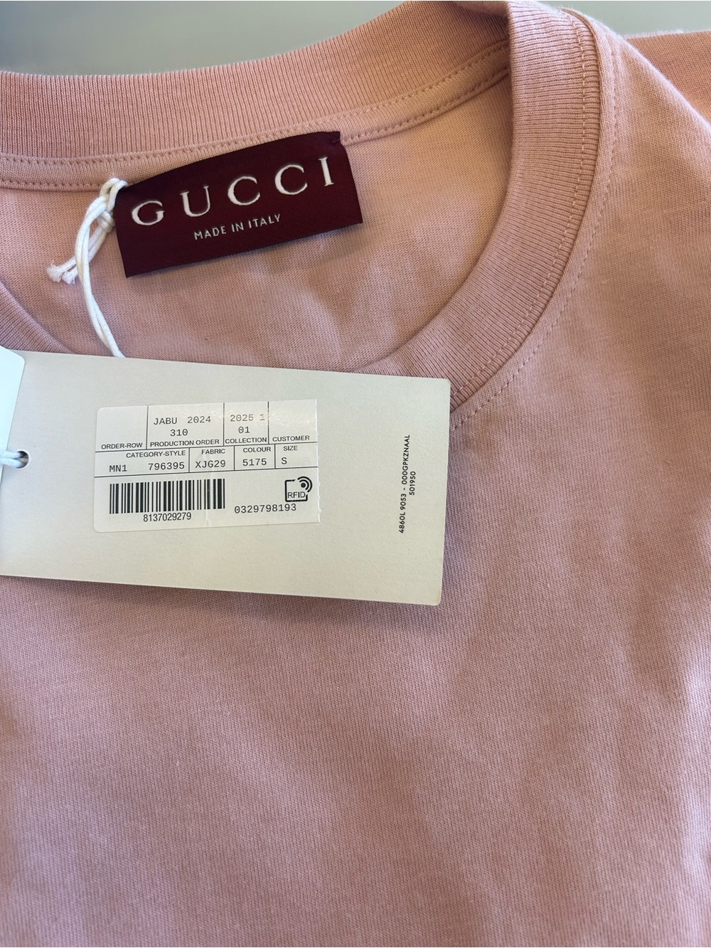 Gucci Rose Embroidered T-Shirt NWT 🌹 Pink Men’s Small Made in Italy - Picture 5 of 5